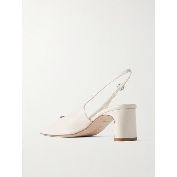 Aeyde Eliza Leather Slingback Pumps - 7 - Cream - Picture 2 of 4